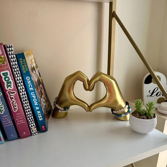 Gold Gesture Statue Decoration Home Decor Bedroom Bookshelf Coffee Table Gifts - Picture 1 of 8